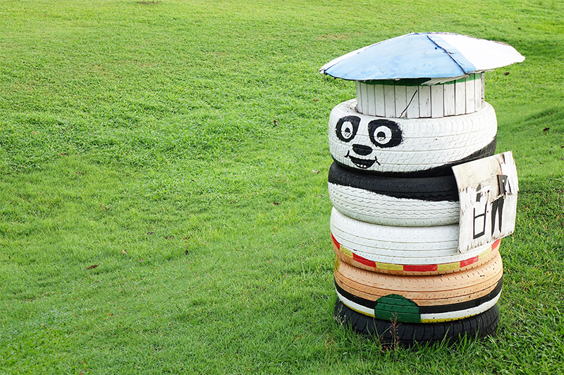 panda diy tire decoration