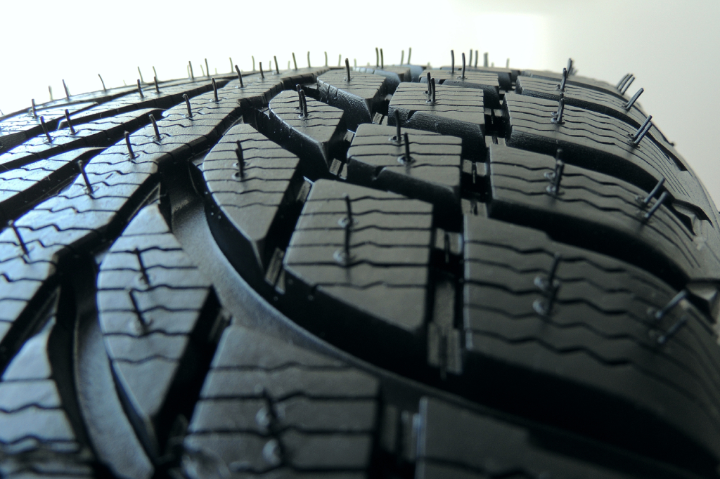 closeup of tire sipes