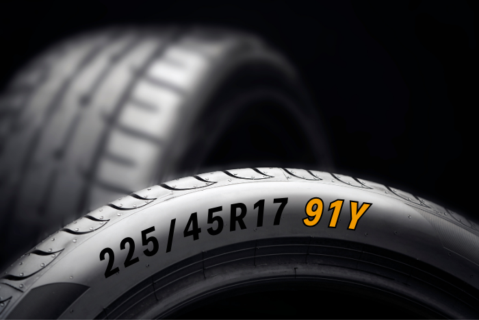 Load and speed rating on a tire
