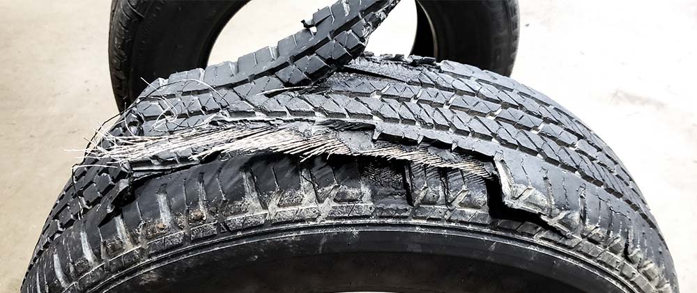 A tire blowout