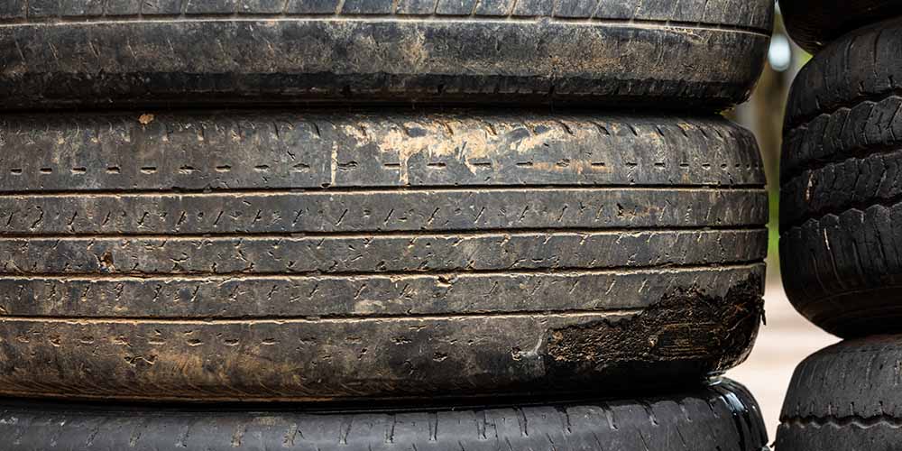 Old tires statcked