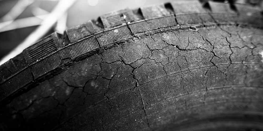 UV damage on a tire